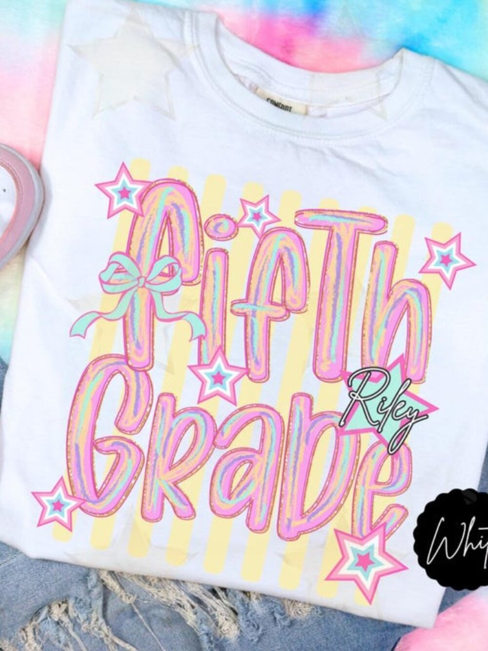 Personalized Preppy 5th Grade Girls Back to School Shirt - Picture 2 of 4